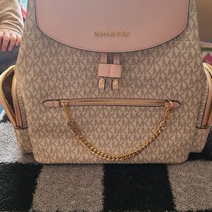 Micheal Kors Large Backpack Purse Euc
